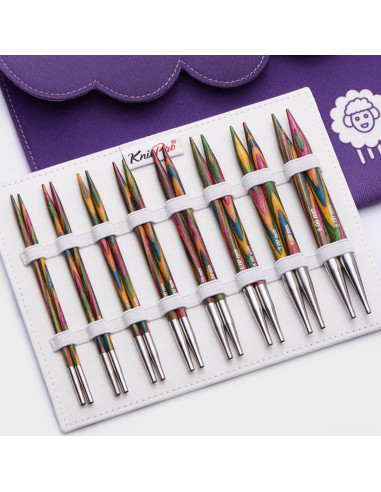 Conjunto de agulhas de tricô circulares KnitPro Deluxe Symfonie Wood