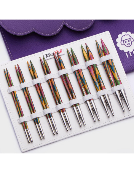 Conjunto de agulhas de tricô circulares KnitPro Deluxe Symfonie Wood