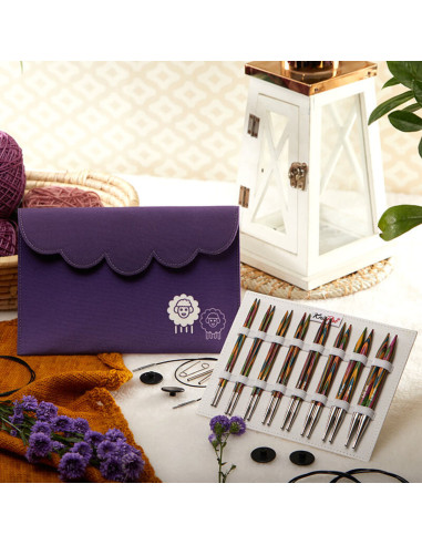 Conjunto de agulhas de tricô circulares KnitPro Deluxe Symfonie Wood