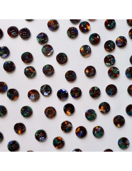 Pacote de 15 botões em biorresina 15 mm 4 furos - Grimoire