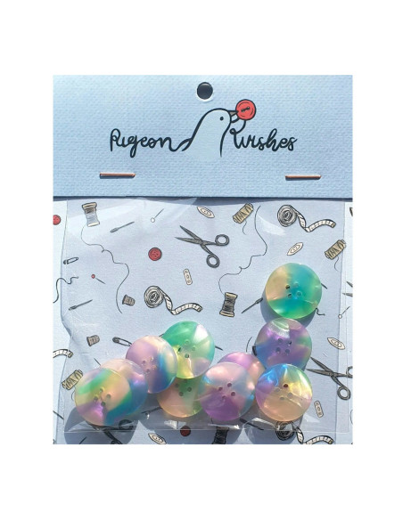 Pacote de 10 botões em biorresina 20 mm 4 furos - Neverland