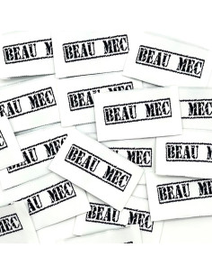 Conjunto de 5 etiquetas tecidas para costurar Beau mec