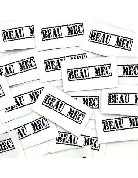 Conjunto de 5 etiquetas tecidas para costurar Beau mec