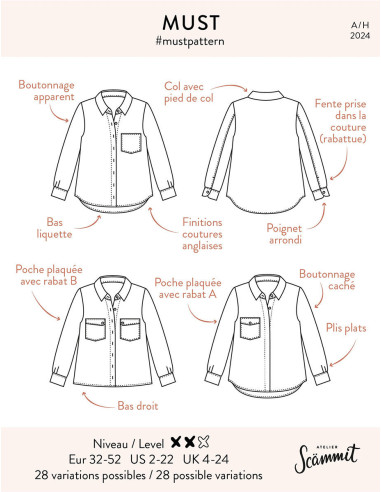 Padrão de camisa Must - Atelier Scämmit
