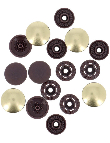 Botões de pressão mágicos sem alicate 14 mm - Acabamento em metal dourado