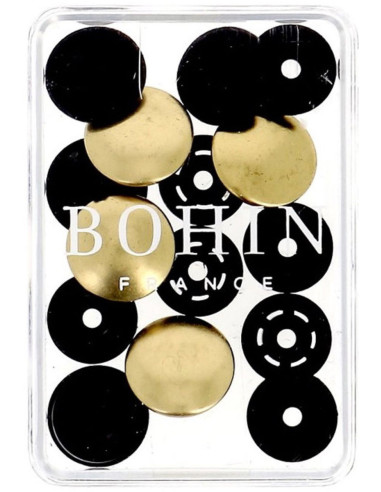 Botões de pressão mágicos sem alicate 14 mm - Acabamento em metal dourado