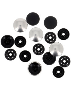 Botões de pressão mágicos sem alicate 14 mm - Acabamento em metal prateado 2