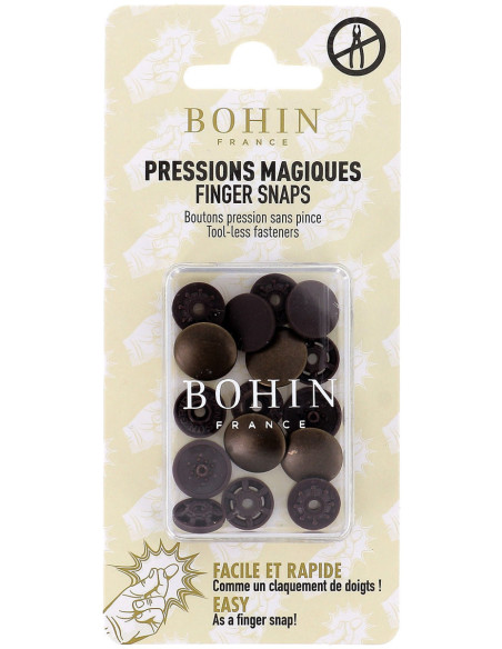 Botões de pressão mágicos sem alicate 14 mm - Acabamento em metal cobre