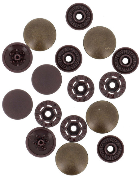 Botões de pressão mágicos sem alicate 14 mm - Acabamento em metal cobre