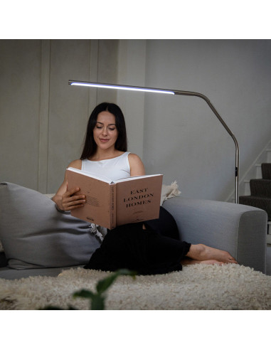 Lâmpada de pé Daylight Slimline 4 - Aço escovado
