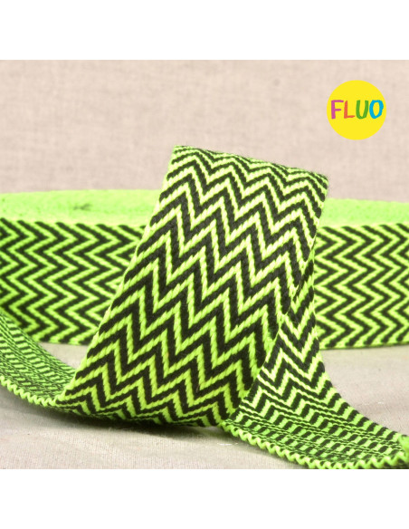 Correia de espinha de peixe - Amarelo fluorescente e preto