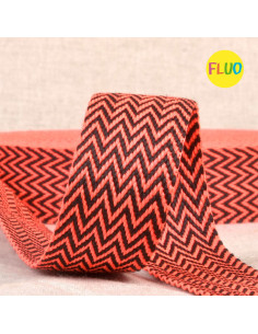 Correia de espinha de peixe - Rosa fluorescente e preto