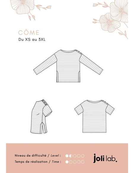 Padrão de camiseta listrada Côme - Joli Lab