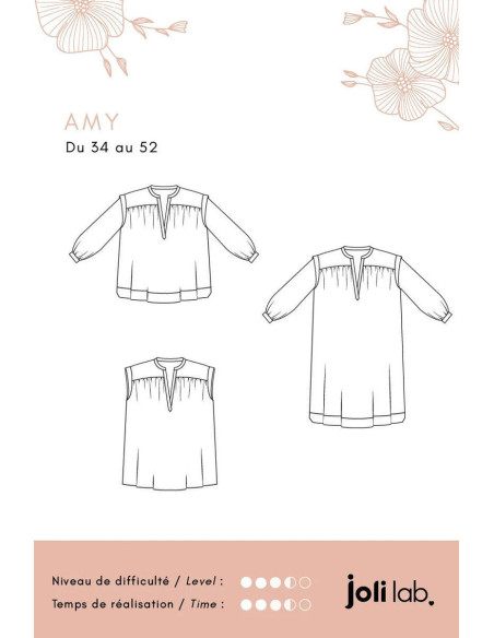 Molde de blusa e vestido Amy - Joli Lab