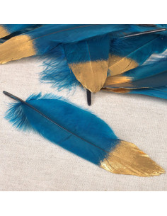 Conjunto de 10 canetas com acabamento dourado - Azul