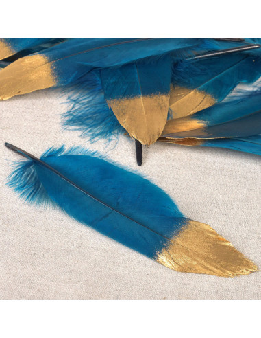 Conjunto de 10 canetas com acabamento dourado - Azul