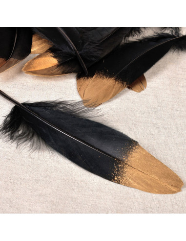 Conjunto de 10 canetas com acabamento dourado - Preto