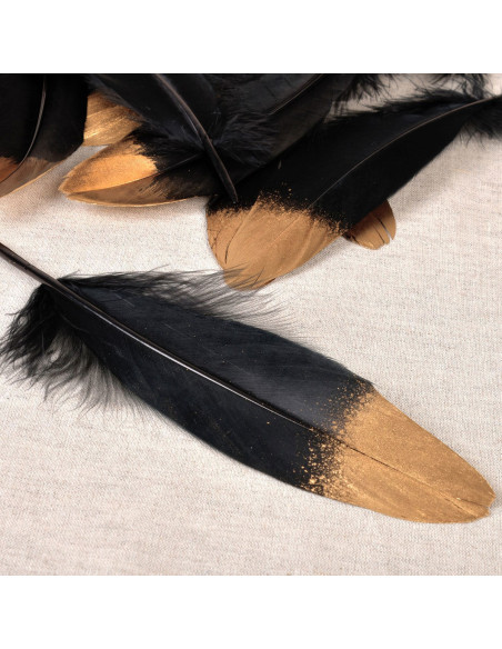 Conjunto de 10 canetas com acabamento dourado - Preto