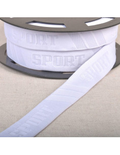 Elástico de cueca esportiva em relevo - Branco