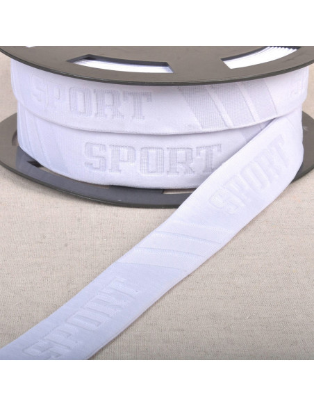 Elástico de cueca esportiva em relevo - Branco