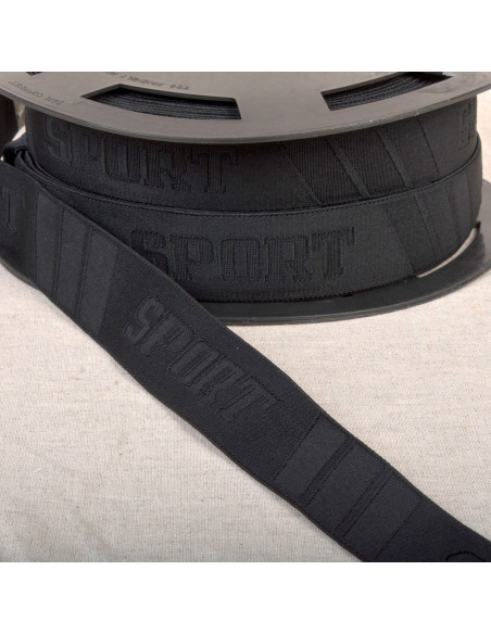 Elástico calção esportivo em relevo - Preto