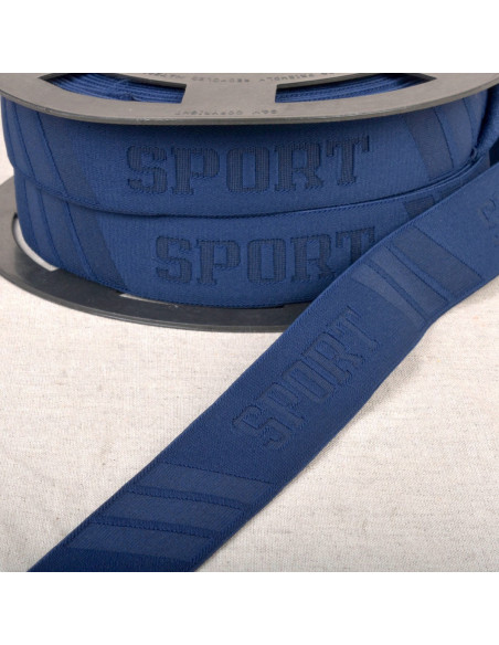 Elástico calção esportivo em relevo - Azul marinho