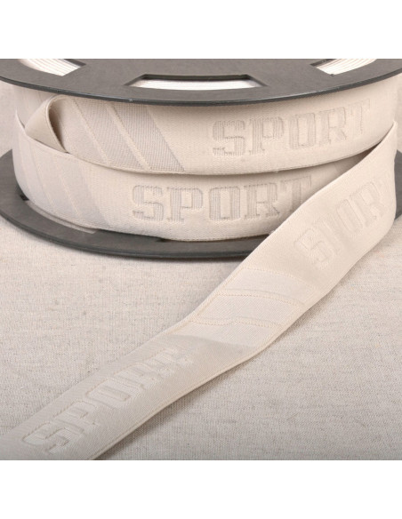 Elástico de cueca esportiva em relevo - Bege