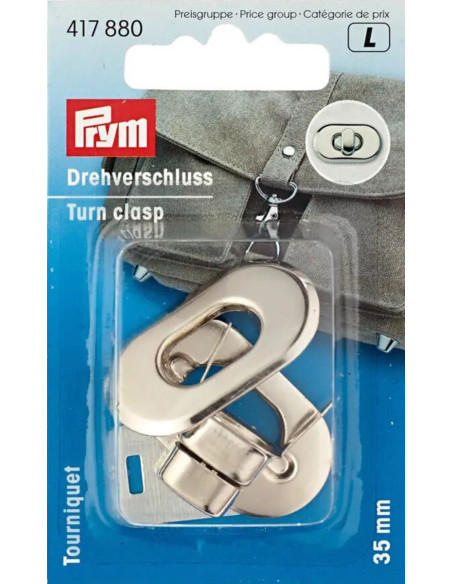 Torniquete oval para sacos - Prata