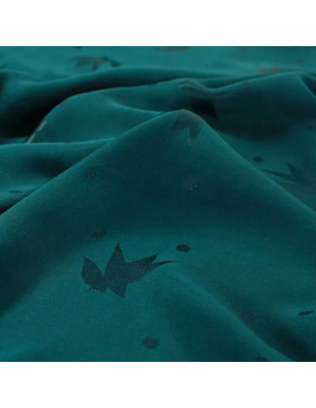 Tecido jacquard de viscose Streli verde dark laguna - Églantine & Zoé