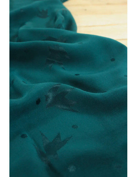 Tecido jacquard de viscose Streli verde dark laguna - Églantine & Zoé