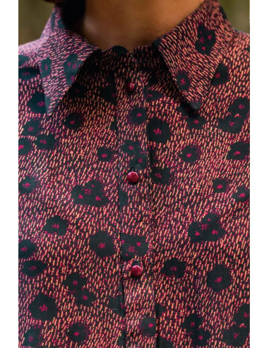 Tecido popeline de viscose Punti Azul Tinta - Églantine & Zoé
