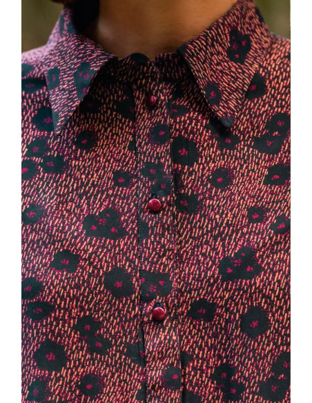 Tecido popeline de viscose Punti Azul Tinta - Églantine & Zoé
