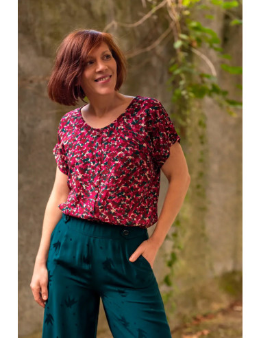 Tecido viscose Granite Bordeaux - Églantine & Zoé