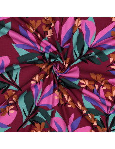 Tecido viscose stretch Nerida Hansen - Jardim de primavera malva