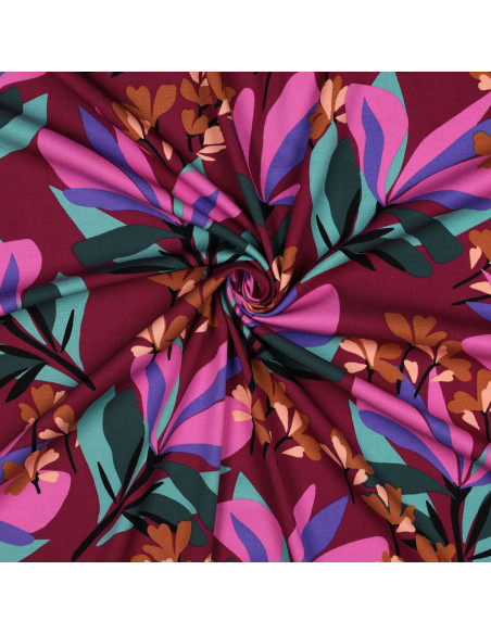 Tecido viscose stretch Nerida Hansen - Jardim de primavera malva
