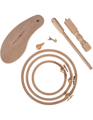 Tambor de bordar sob a coxa com 3 aros de bordar Milward