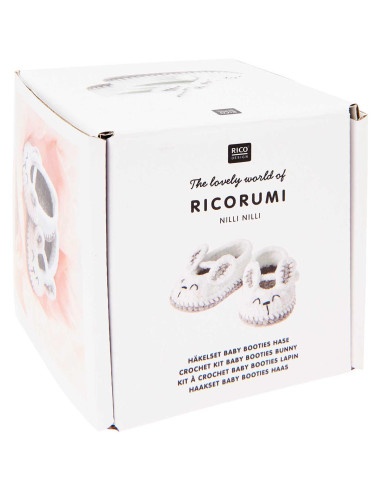 Kit de crochê Botinhas de Bebê - Coelho