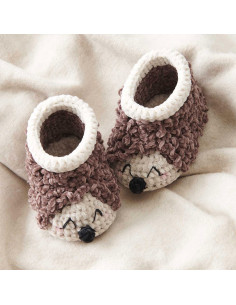 Kit de crochê Botinhas de Bebê - Ouriço