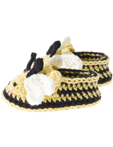 Kit de crochê Botinhas de Bebê - Abelha