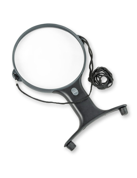 Lupa de mãos livres luminosa ajustável com cordão Magnishine Carson Optical