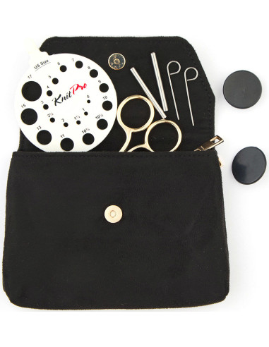Estojo para acessórios de tricô KnitPro - Preto