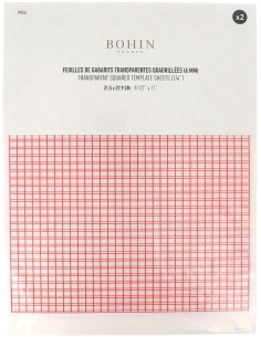 Folhas de gabarito transparentes quadriculadas Bohin
