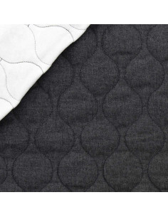 Tecido de algodão acolchoado wave - Denim chambray
