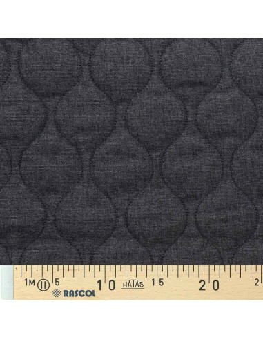 Tecido de algodão acolchoado wave - Denim chambray