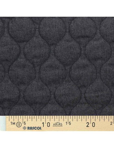 Tecido de algodão acolchoado wave - Denim chambray
