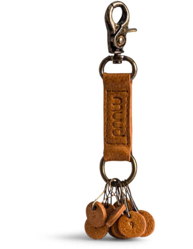 Porta-chaves com alça de couro Muud Feliz - Whisky