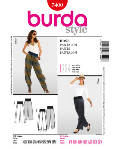 Molde de calça - Burda 7400