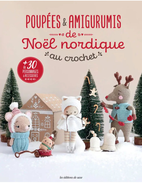 Livro de bonecas e amigurumis de Natal nórdico em crochê