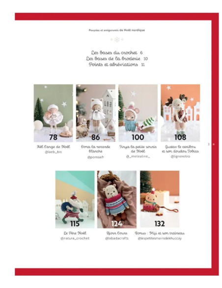 Livro de bonecas e amigurumis de Natal nórdico em crochê