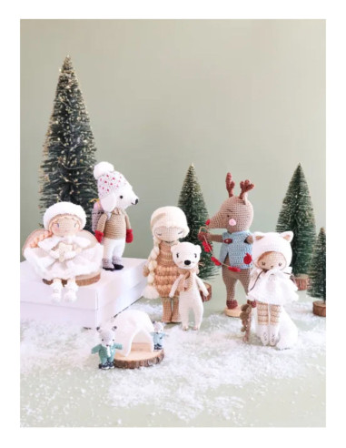 Livro de bonecas e amigurumis de Natal nórdico em crochê